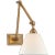 Jane Double Library Wall Light in Hand-Rubbed Antique Brass with Linen Shade Designer: Alexa Hampton Height: 10.5" - 13"...