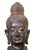 Ancient Buddha Head Sculpture, 19th Century, Bronze and Marble For Sale - Image 4 of 5