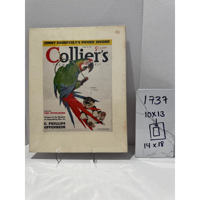1938 Original Collier's the National Weekly Cover, August, Lawson Wood, Art Deco, Matted For Sale In Atlanta - Image 6 of 6