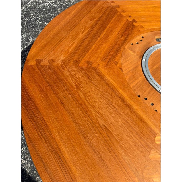 Danish Modern Sun Cabinet Co Teak Dining Table W Lazy Susan For Sale - Image 12 of 13