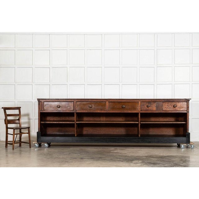 English Ebonised Pine Haberdashery Shop Counter with Walnut Top, 1880s For Sale - Image 4 of 18