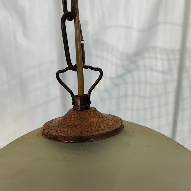 Vintage Glass Pendant Light, 1930s For Sale - Image 3 of 6