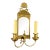 Vintage Brass Double Arm Hardwired Wall Sconce With Mirror For Sale