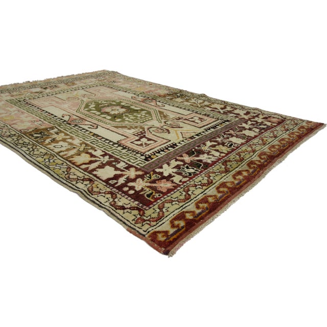 50906 Vintage Turkish Oushak Rug, 03'06 x 05'02. Give your home modern style with the dynamic and dramatic look found in...