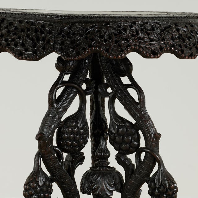 Late 19th Century Antique Anglo Indian Carved Rosewood Table For Sale - Image 5 of 18