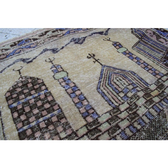 Vintage Turkish Pictorial Rug 3'6'' X 4'11'' For Sale - Image 4 of 10