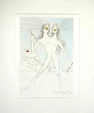 Salvador Dalí, Bicephale, Etching, 1968
