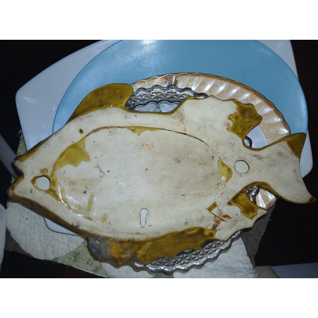 Vintage 70s Vallauris French Majolica Ceramic Fish Wall Art For Sale In Naples, FL - Image 6 of 7