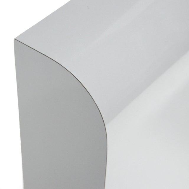 Plastic Gray Mica Queen Headboard & Nightstands For Sale - Image 7 of 8
