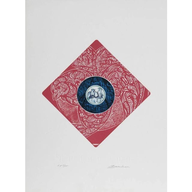 Martin Barooshian, "Blue Jays," Intaglio Etching For Sale
