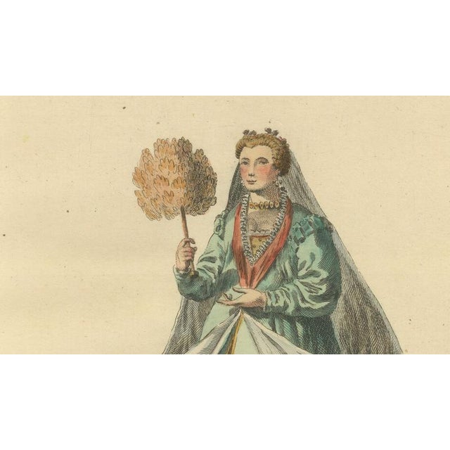 European School, Italian Noble Lady Costume Print, Vicenza Fashion, 1749, Paper For Sale - Image 4 of 9
