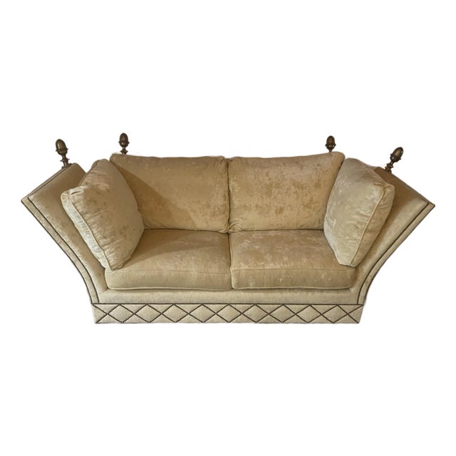 Spanish Style Sofa With Tassels and Finials Designed by John Cottrell For Sale