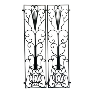 Vintage Deco Wrought Iron Panels - A Pair