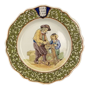 Late 19th Century French Porquier Beau Quimper Plate