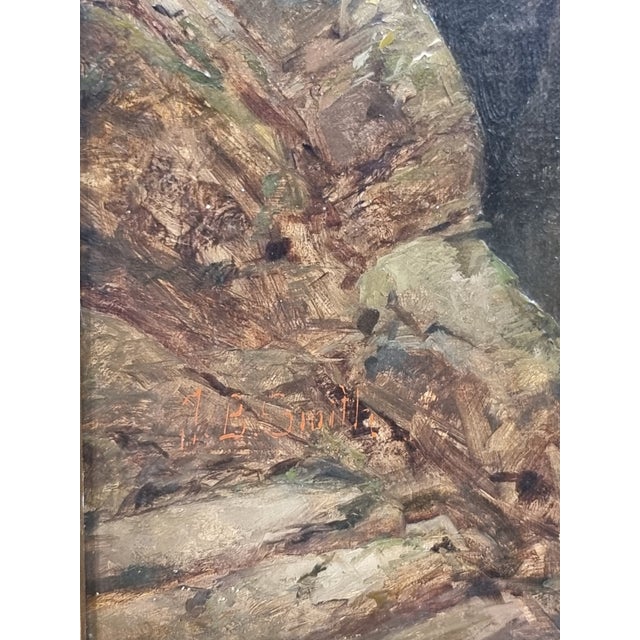 James Burrell Smith, Landscape with Waterfall, 1800s, Oil on Canvas, Framed For Sale - Image 6 of 8