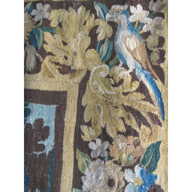 Flemish Verdure Tapestry With Birds Borders, 17th Century For Sale - Image 10 of 12