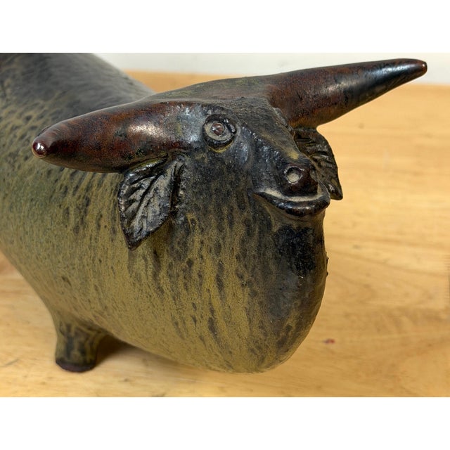 Jorge Mealha (1934 -2021) Pottery, Large Bull Sculpture Portugal, late 20th C. For Sale - Image 17 of 18