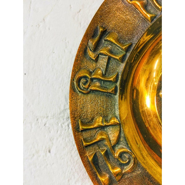 Mid-Century Brass Wall Plate, 1960s-1970s For Sale - Image 5 of 9