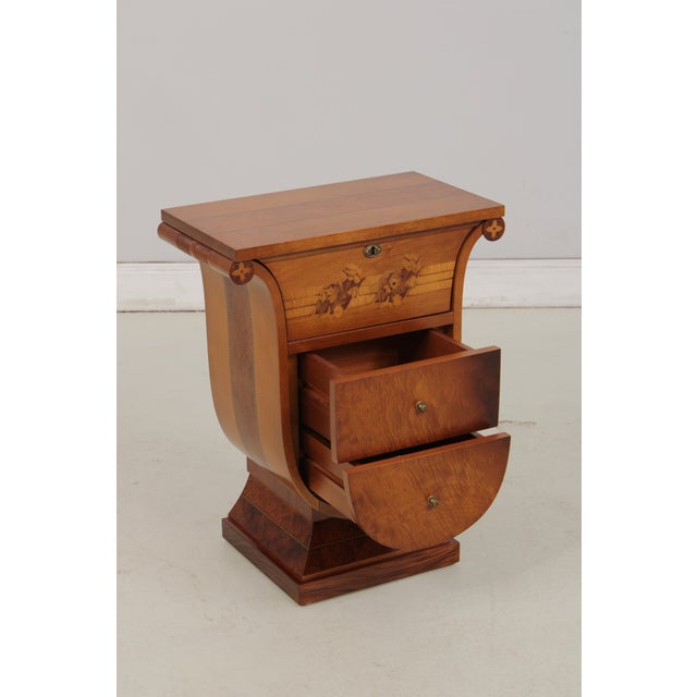 Wood Pair Napoleonic Italian Walnut Nightstands For Sale - Image 7 of 18