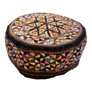 Tribal Mid-1900's Central Asian Hand Made Afghan-Turkmen Cap For Sale