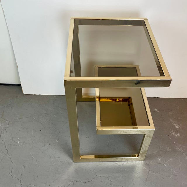 G-Shaped Side Table by Belgochrom for Dewulf Selection, Belgium, 1980s For Sale - Image 9 of 13