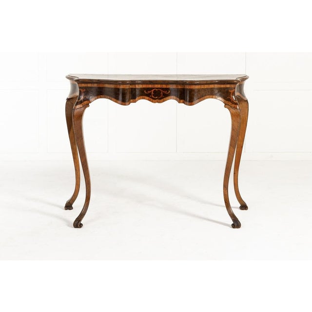 Wood 19th Century Italian Walnut Console Table For Sale - Image 7 of 7