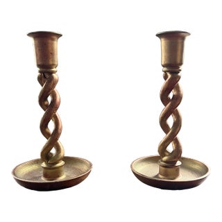1990s Italian Florentine Candle Holders- a Pair For Sale