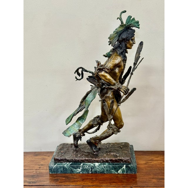 The Indian Dancer bronze statue, inspired by Frederic Remington, is handmade and cast in the traditional Lost Wax Casting...
