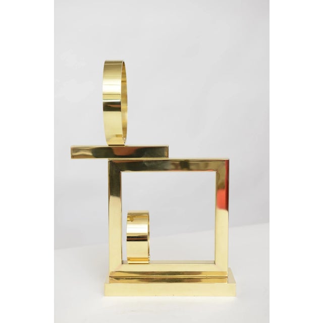 Vintage Margret Wasserman- Levy Geometric Brass Sculpture, 1970's For Sale - Image 4 of 9
