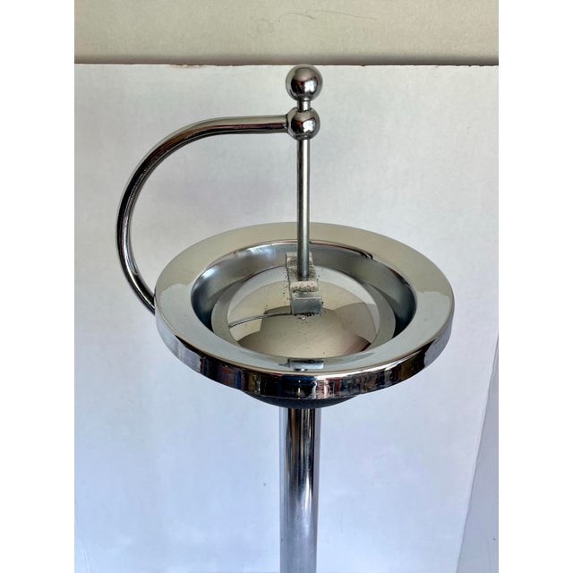 Mid-Century Sculptural Chrome Pedestal Floor Ashtray For Sale - Image 9 of 11