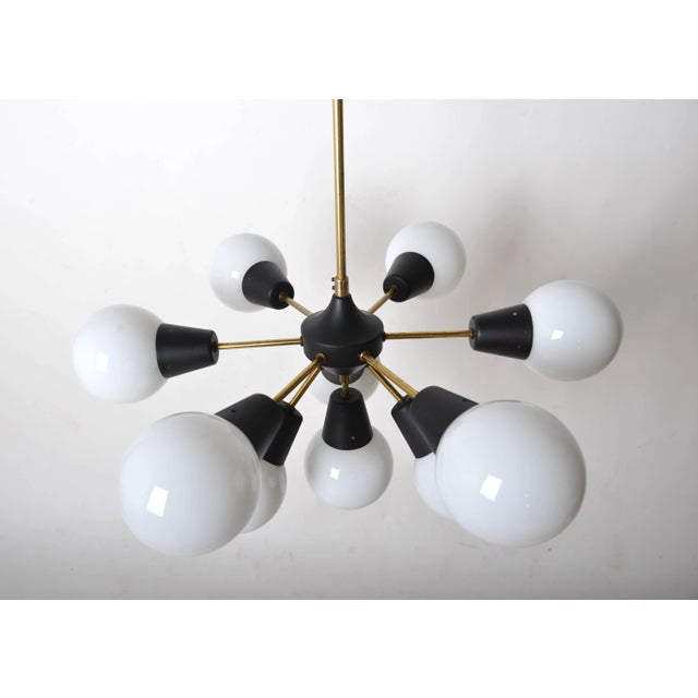 Mid-Century Sputnik Hanging Light from Kamenický Šenov, 1970s, in Flawless conditions. Designed 1970 to 1979 This piece is...
