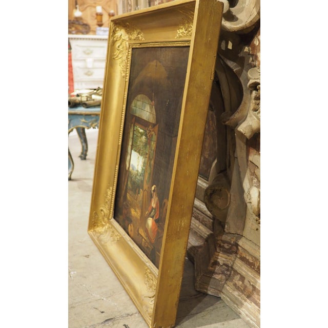 French 19th Century French Oil on Canvas, “La Fileuse D’Albano” After Claude Bonnefond For Sale - Image 3 of 17