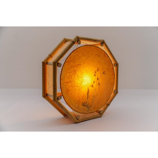 Large Mid-Century Modern Japanese Wall Lamp in Bamboo and Rice Paper, 1960s For Sale - Image 11 of 13