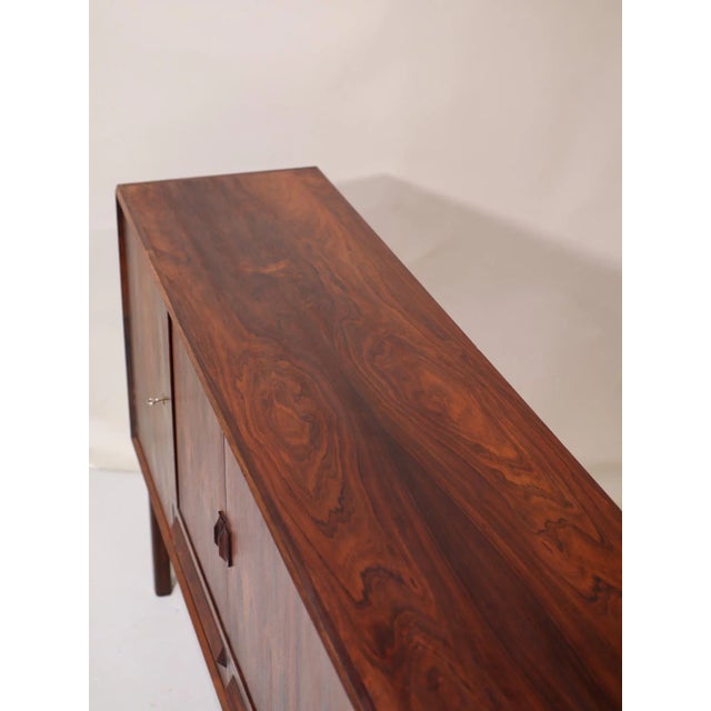 Danish Highboard with Bar and Tambour Doors in Kingwood, 1960s For Sale - Image 7 of 18