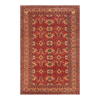 1980s 1980s Rustic Vintage Kazak Red Wool Rug - 9'9'' X 13'3'' For Sale