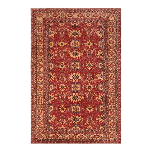 1980s 1980s Rustic Vintage Kazak Red Wool Rug - 9'9'' X 13'3'' For Sale