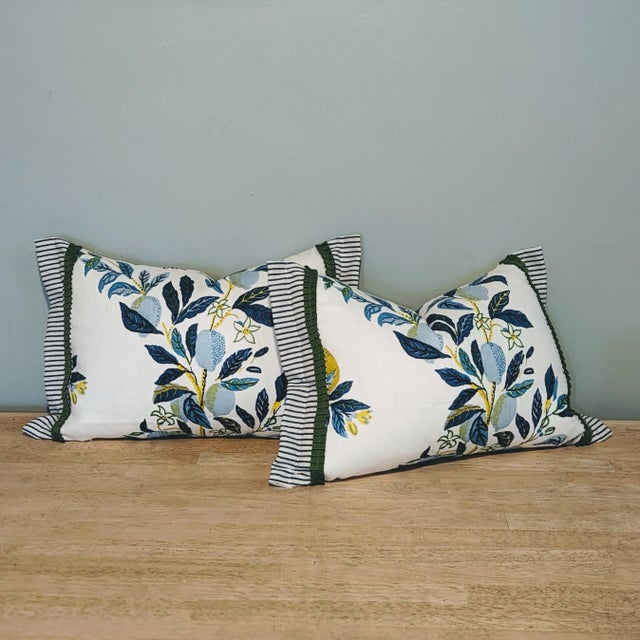 Schumacher Schumacher Citrus Garden Lumbar Pillow Covers- Set of 2 For Sale - Image 4 of 6