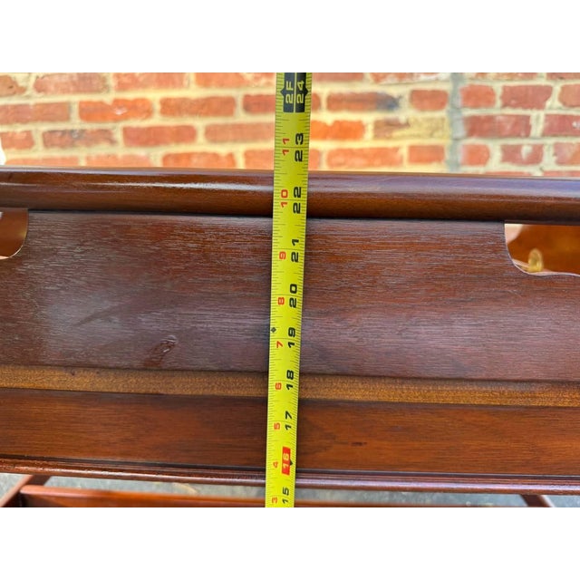 Vintage Baker Furniture Chippendale Style Mahogany Butler Tray Coffee Table For Sale - Image 9 of 18