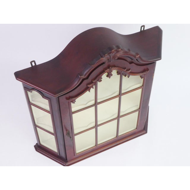 Mid-Century Wooden Wall Display with Ornament and White Shelves, 1960s For Sale - Image 4 of 10