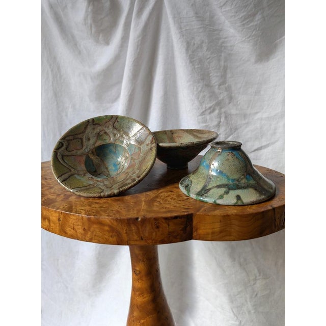 Vintage Modernist Abstract Hand-Thrown Ceramic Bowls, 1990s, Set of 3 For Sale - Image 12 of 13