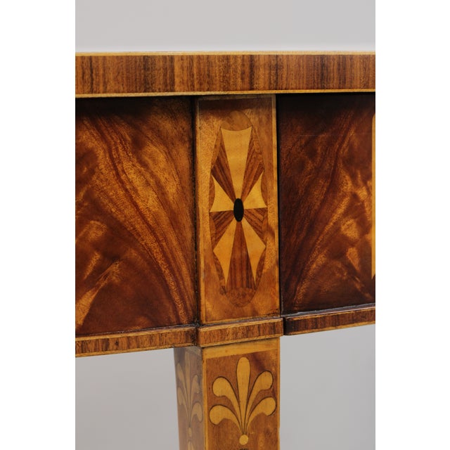 Brown Theodore Alexander Inlaid Demilune Table For Sale - Image 8 of 18