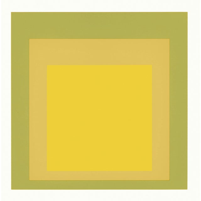 1968 Josef Albers "Homage to the Square" Serigraph "Departing in Yellow" For Sale