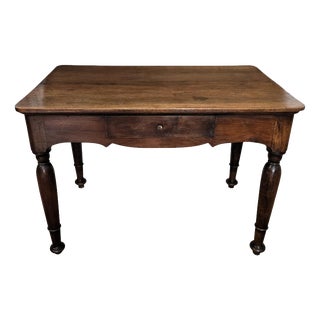 Antique Italian Walnut Rustic Desk, 1890s For Sale