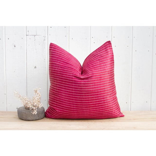 Anish Antique Mashru Tribal Large Square Pillow For Sale In Los Angeles - Image 6 of 7