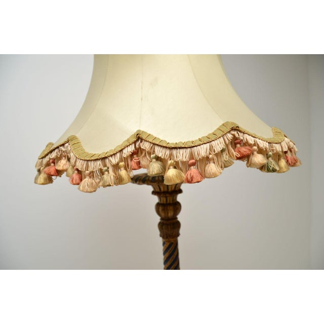 Antique Victorian Gilt Wood Floor Lamp, 1890s For Sale - Image 4 of 11
