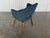 Knoll 1950s Eero Saarinen for Knoll Executive Armchair With Wood Legs - All Original - Blue For Sale - Image 4 of 9