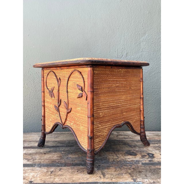 Vintage Tortoise Bamboo Sewing Box For Sale - Image 12 of 12