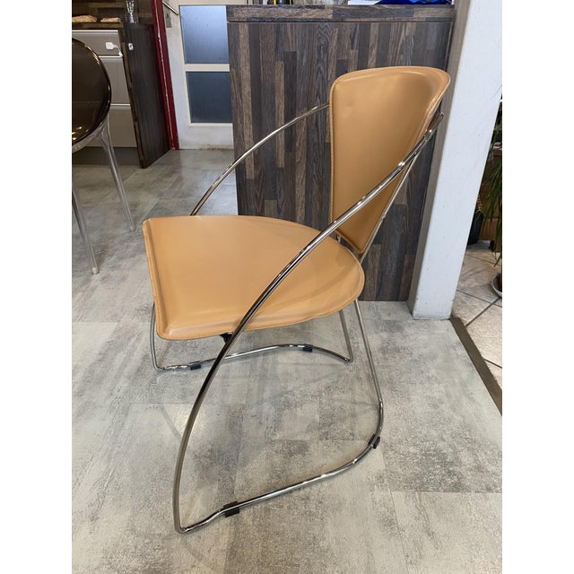 Vintage Linda Armchair in Camel-Colored Leather by Arrben, 1980 For Sale - Image 10 of 18