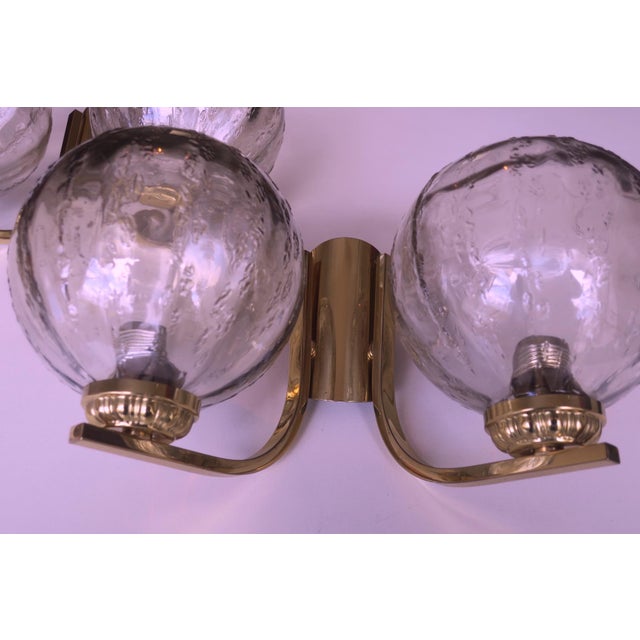 Brass and Glass Double Wall Lights, 1970s, Set of 2 For Sale - Image 9 of 14