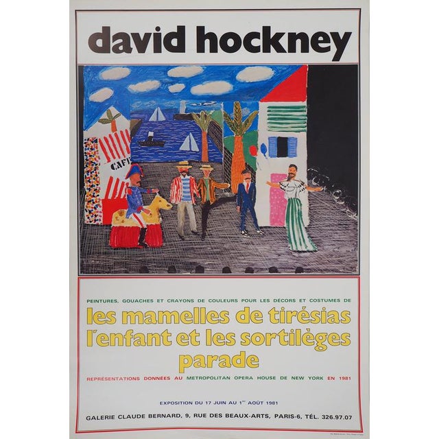 Blue David Hockney at Galerie Claude Bernard in Paris Poster, 1981 For Sale - Image 8 of 8